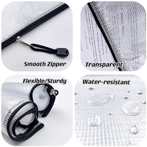 Oaimyy-15 PCS-Mesh Zipper Pouch, Plastic Zip File Folders Puzzle Bags Large Reusable Zipper Pouches for Organizing Classroom Board Game Organization,Home Storage-(Black, 7X 11 Inches) - color: Black, size: 7"x 11"