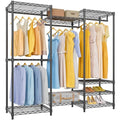 VIPEK V5 Medium Portable Closet Wardrobe Heavy Duty Clothes Rack, Freestanding Closet Metal Clothing Rack with 4 Hang Rods & 8 Shelves, Adjustable Custom Closet Rack, 56.7" Lx15.7 Wx76.4 H, Black - color: Black, size: V5 Medium