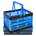 3-Pack Collapsible Storage Baskets, Stackable Plastic Crates with Handles for Freezer Organization, Grocery Shopping, RV Camping & Home Storage, Holds 20 lbs Each, Folds Flat to 1.7"