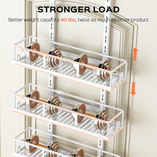 Bunoxea White 8-Tier Over The Door Pantry Organizer, Pantry Organization And Storage, Metal Hanging Spice Rack Shelves Door, Home & Kitchen Essentials, Laundry Room Bathroom Organization - color: MatteWhite, size: 8 Pack