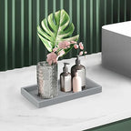EG-SIPRO High-Grade Thickened Silicone Rectangle Bathroom Vanity Tray - Shatterproof Durable Soap Dispenser Tray for Countertop - color: Gray, size: Small-7.8*3.9 in