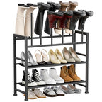 DIMJ Boot Rack 4-Tier - Black Metal Boot Storage Rack for Tall Boots Organizer Tall Boots, Multiuse Shoe Rack for Boots, Sneakers, High-Heel, Entryway, Fits 6 Pairs - size: 4 Tier - 6 Pairs