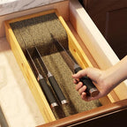 SpaceAid Knife Drawer Organizer Bamboo Insert Dock, Kitchen Steak Knives Holder Organizers Block for Drawer in Storage Organization (Small) - size: Natural, Small