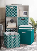 DII Poly-Cube Storage Collection Hard Sided, Collapsible Solid, Small, Teal - color: Teal, size: Small Square, 11x11x11"