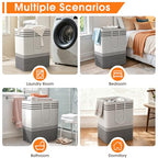 2 Pack Large Home Laundry Basket, Laundry Hamper, Freestanding Waterproof Dirty Clothes Bag, Tall Clothes Hamper - Extended & Reinforced Handles for College Dorm, Family (Light Grey/125L) - size: 2 x 125L