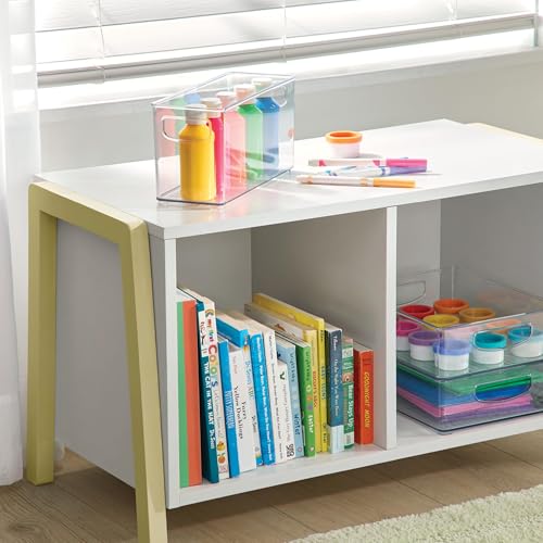 iDesign Plastic Stackable Pantry Bin - Storage Bin with Handles for Cabinets or Fridge - Set of 2 - Clear - style: Pack of 2