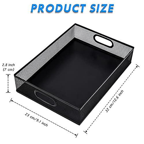 2Pcs Desk Drawer Organizer, Stable Metal Mesh Desk Storage Tray, Versatile Storage Box Set for Office Home Supplies,13 x 9 inches - color: Black A4 L-2Pcs