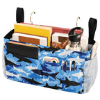 Bedside Caddy Hanging Bunk Bed Caddy Bed Organizer Hanging Pocket with 2 Hooks Bedside Storage Organizer Pocket Bag Holder Marine Bright Sky Blue Shark - color: Marine Bright Sky Blue Shark