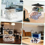 2 in 1 Dryer Sheet Holder & Laundry Pods Container, Laundry Detergent Organizer Container with Lid, Acrylic Laundry Room Organization Storage Containers with Labels, Dishwasher Pod Holder - color: Black - New 1