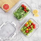 HOMBERKING 24pc Glass Food Storage Containers with Lids, Glass Meal Prep Containers with Leak Proof Snap Lock Lids, Airtight Bento Lunch Boxes, Kitchen Storage (12 lids & 12 Containers) - White - color: White