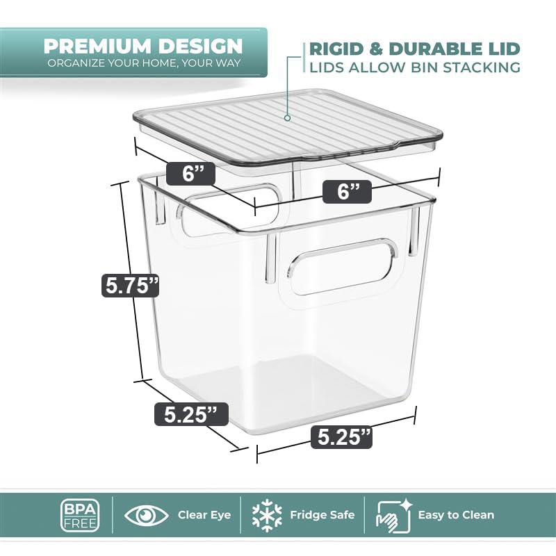 Sorbus Small Clear Plastic Storage Bins with Lids, Clear Stackable Storage Bins, Clear Toy Storage Bins, Clothes, Medicine, Makeup, Closet, Art Supply, Bathroom, Shoe, Toy Storage Organizer (4 Pack) - size: Small, style: 4 Pack