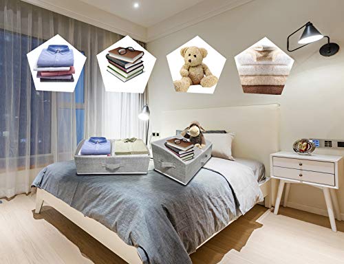 3 Packs Closet Storage Bins - Trapezoid Large Storage Box - Foldable Fabric Baskets for Organizing Clothes - Baby Toiletry, Toys, Towel, DVD, Book (Grey, 20 x 11.2 x 8.3 inches) - color: Grey, size: 20 x 11.2 x 8.3 inches