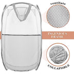 Collapsible Pop Up Laundry Hamper, Extra Large Mesh Foldable Laundry Basket, 28" x 16" x 16" (Grey) - color: 1P Grey