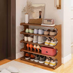 KNERS Bamboo Shoe Rack, Multi-Layer Space-Saving Shoe Organizer for Entryway, Bedroom or Living Room, Stable & Easy to Install, 3-Tier / 5-Tier / 6-Tier Options (5 Layer - 70cm) - size: 5 Layer - 70cm