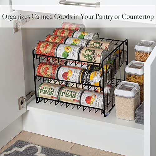 Kitchen Details 3 Tier Can Organizer | Canned Food Storage Rack | Kitchen Cabinet and Pantry Organization | Holds 36 Cans | Space Saving | Onyx - color: Onyx, size: 14.5 x 11.5 x 11 inches