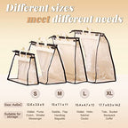 5 PCS Hanging Handbag Storage Organizer Non-Woven Transparent Dust-proof Homewares Purse Wallet Closet Storage Bag with Zipper and Handle (M) - size: M