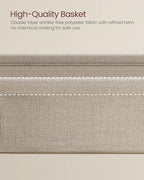 VASAGLE LILEA Collection - Side End Table with Fabric Basket, Modern Nightstand, Rectangular Bedside Table, for Living Room, Bedroom, Matte White and Camel Brown ULET230W10 - color: Matte White + Camel Brown, size: Rectangular + 1 pack
