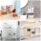 Clear Shoe Storage Boxes Stackable, Display Case With Magnetic Door, 4 Pack Acrylic, Plastic Shoe Boxes With Lids, Sneaker Storage - size: Front Door-4pcs