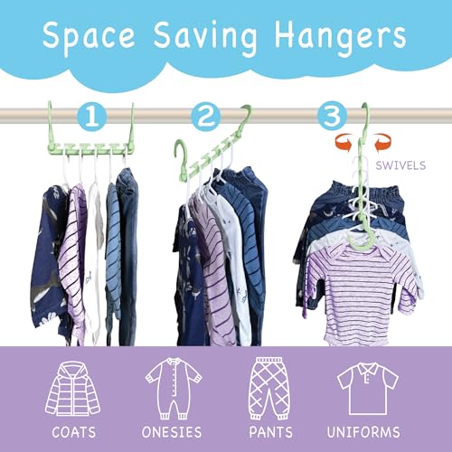 Wonder Hanger Max 10-Pack Space Saving Hangers, Reinforced Hooks Swivels 360°, Cascading Hanger, Teens, College Dorms, Kids & Closet Organizer, Assembled – Pastel Green - color: Green, size: PACK OF 10