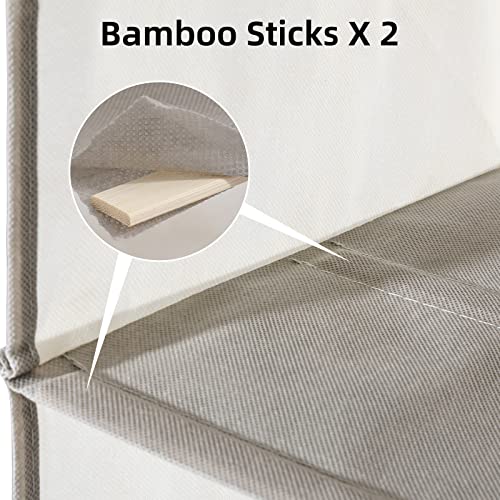 2 Packs Hanging Closet Organizer, 4-Shelf Closet Organizers and Storage with Side Pockets, Collapsible Hanging Shelves for Closet & RV & College Dorm,Beige - color: Beige, size: 2 # 4 Shelves