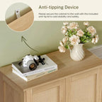 Iwell Storage Cabinet, Rattan Cabinet with Adjustable Shelf, for Living Room, Entryway, Kitchen, Home Office, Nature - color: Natural