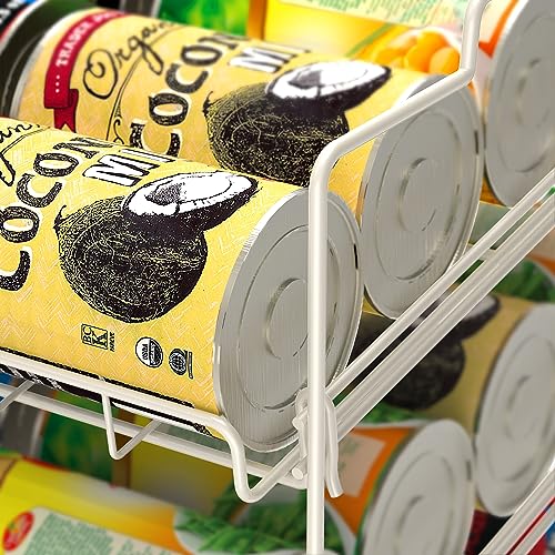 Deco Brothers Stackable Can Rack Organizer for Kitchen and Pantry, Holds Up to 36 Cans, White - color: White