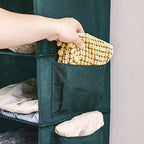 YOUDENOVA Hanging Closet Organizer, 6-Shelf Closet Hanging Storage Shelves, Green - color: Green