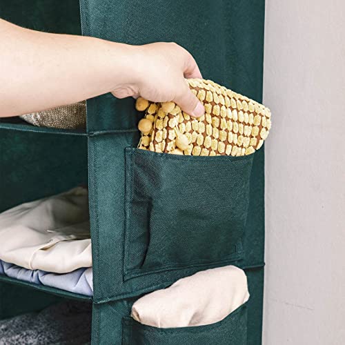 YOUDENOVA Hanging Closet Organizer, 6-Shelf Closet Hanging Storage Shelves, Green - color: Green