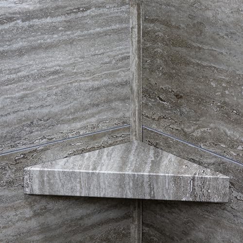 Palisade Vinyl Waterproof Corner Shower Shelf in Grecian Earth - color: Grecian Earth
