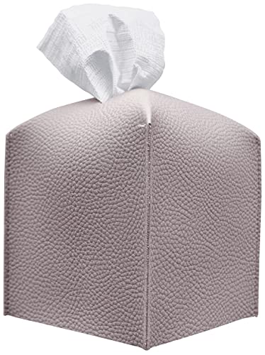 Carrotez Tissue Box Cover, [Refined] Modern PU Leather Square Tissue Box Holder - Decorative Holder/Organizer for Bathroom Vanity Countertop, Night Stands, Office Desk & Car 5"X5"X5" - Lavender - color: Lavender, size: [Square]