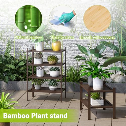 BMOSU 2-Tier Bamboo Small Shoe Rack Premium Stackable Shoe Shelf Storage Organizer for Hallway Closet Living Room Entryway Organizer(Brown) - color: Brown, size: Small-2-Tier（17*11*12.6inches）