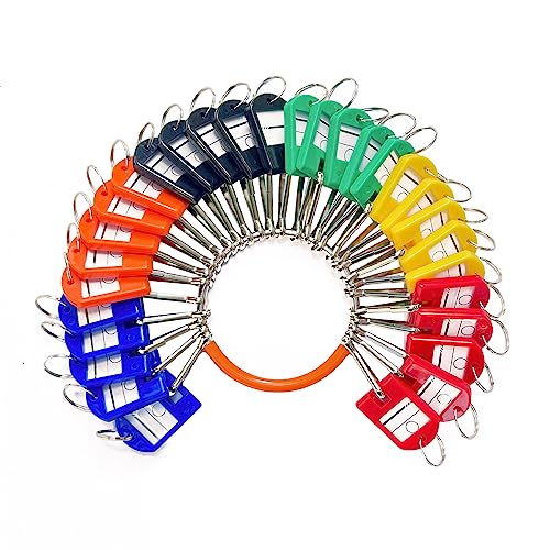 Portable Key Organizer, Key Organizer Keychain with 30 Individual Spring Hooks and Key Tags for Multiple Keys, Lightweight Key Holder for Office, Janitor, Hotel, Apartments, Car Rental