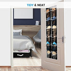 ZOBER Over the Door Shoe Organizer - 12 Mesh Pockets, Space Saving Hanging Shoe Holder for Maximizing Shoe Storage, Accessories, Toiletries, Etc. No Assembly Required, Organizer for Shoes 57½” x 12”