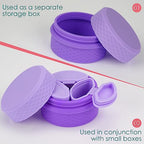 Adorila 2-Pack Silicone Travel Makeup Containers, 0.34oz/10ml TSA Cream Jars, 3-in-1 Modular Skincare Storage Case (Pink, Purple) - color: Purple+Pink