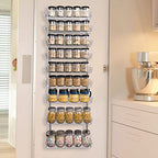 SWOMMOLY Adjustable Wall Mount Spice Rack, 9-Tier Dual-use (Multi-use) Organizer, Silver - color: Silver, size: 9-Tier