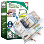 TAILI 6 Pack Vacuum Storage Bags, LONG SIDE ZIP (3 Large+3 Jumbo), Multi-Size Vacuum Seal Bags for Clothing, Storage Bulky Beddings, Comforters and Clothes, Space Saver for Closet Organization - size: 6 Combo
