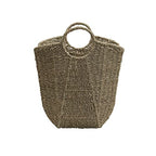 Household Essentials Brown Wicker Storage Basket with Handles Large | Natural Seagrass - color: Natural Seagrass
