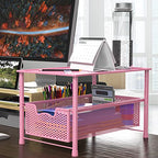 Simple Houseware Stackable Under Sink Cabinet Sliding Basket Organizer Drawer, Pink - color: Pink
