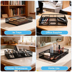 Office Drawer Organizer, 2 Pack Metal Mesh Desk Draw Divider, Versatile Desktop Organizer Tray to Keep Supplies Tidy and Easy to Access, Stackable A4 Paper Holder Tray - style: 2 PACK