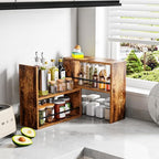 Expandable Cabinet Organizer Shelf, Set of 2 Kitchen Counter Shelves for Countertop Organization Spice Rack Kitchen Storage Stackable
