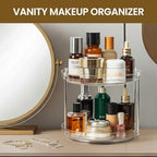 2 Tier Non-Skid Acrylic Lazy Susan Turntable Organizer - Rotating Spice Rack - Spinning Organization Tray for Kitchen, Pantry, Countertop, Closet, Bathroom, Vanity, Medicine Cabinet Organizing, 9.25'' - size: 9.25in-1 Set