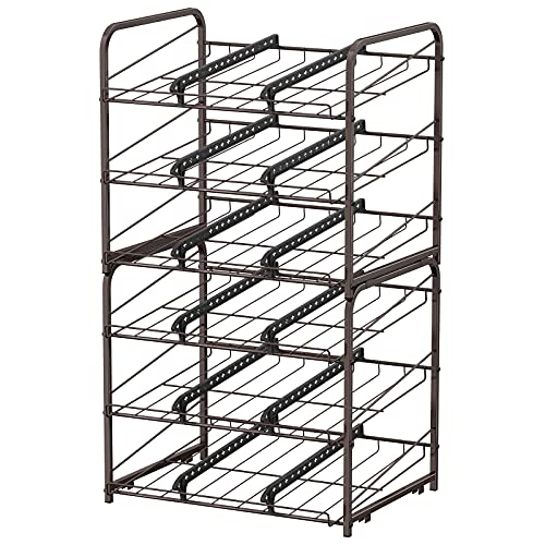 BTY Can Organizer for Pantry Stackable 2 Pack, Can Storage Organizer Rack Stacking Can Dispensers Small Space Holds up to 36 Cans for Pantry, Kitchen, Cabinet- Brown - color: Brown