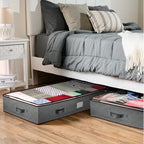 Under Bed Storage Bins - Pack Of 4 Under The Bed Storage Containers For Clothes, Blankets, Winter Clothing, & Shoes - Underbed Storage Containers With Handles, Dual Zippers, & Clear Top - size: 4 Pack