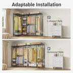 VIPEK V50 Heavy Duty Clothes Rack, Extra Large Freestanding Garment Rack with Adjustable Shelves, Open Closet Storage System for Bedroom, Reach-in/Walk-in Closet, 1300 lbs Capacity, Black - color: Black