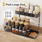 Simple Trending Under Sink Organizer, 2 Pack Pull Out Cabinet Organizer with Sliding Drawer, 2-Tier Under Sink Storage for Kitchen Bathroom, Black - size: 2 pack