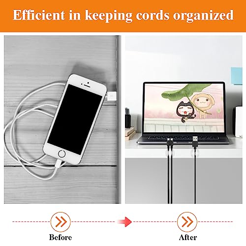 Shintop Cable Clips, 16 Pack White Cord Holder Adhesive Cable Organizer Wire Holder for Organizing Phones Chargers Desk Nightstand Car - color: White, size: Multi-size