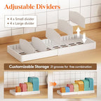 Lifewit Kitchen Cabinet Organizer for Food Contanier Lid, Expandable Lid Holder with 8 Adjustable Dividers & 9 Sections for Pantry Organizers and Storage, Home Organization, Extra Large, 13"-24" - size: Extra Large(13-24" x 9.6")