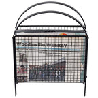 MyGift Mid-Century Design Magazine Rack, Matte Black Tone Metal Mesh Freestanding Magazine Organizer Holder Sling - color: Black