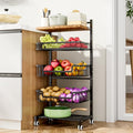 HapiRm Fruit Basket Kitchen Cart - 5 Tier Adjustable Vegetable Storage Rack, Large Capacity Rolling Kitchen Carts on Wheels for Snack Onion and Potato Storage - size: 5 Tier - Standard