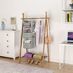 MAX Houser 5 Tier Shelf Hanging Closet Organizer, Cloth Hanging Shelf with 2 Sturdy Hooks for Storage, Foldable (Light Grey-D2) - color: Lightgrey-1